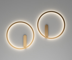 DK5035-SG Бра ROUND со светодиодом, IP20, 24W, 3000/4000/6500K, матовое золото, алюминий