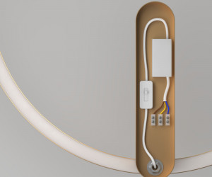 DK5035-SG Бра ROUND со светодиодом, IP20, 24W, 3000/4000/6500K, матовое золото, алюминий