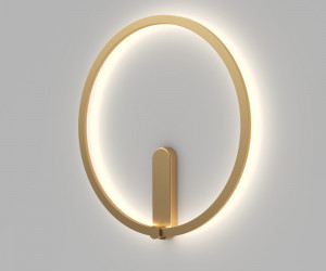 DK5035-SG Бра ROUND со светодиодом, IP20, 24W, 3000/4000/6500K, матовое золото, алюминий