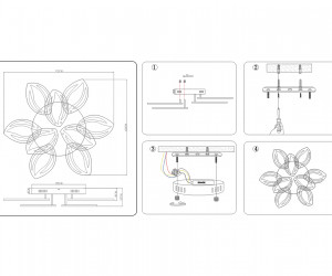 FA467/6+3 CH хром 135W 720*620*120 (ПДУ РАДИО 2.4)
