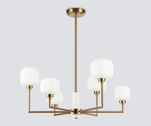 LH53015/6 BS/FR латунь/белый матовый G9*6 max 40W D690*680