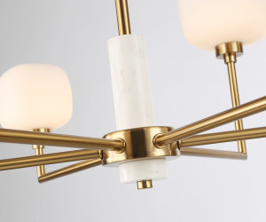 LH53015/6 BS/FR латунь/белый матовый G9*6 max 40W D690*680