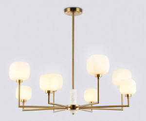 LH53017/8 BS/FR латунь/белый матовый G9*8 max 40W D830*680