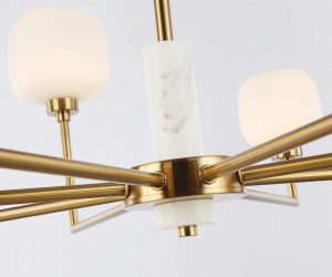 LH53017/8 BS/FR латунь/белый матовый G9*8 max 40W D830*680