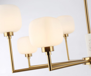 LH53017/8 BS/FR латунь/белый матовый G9*8 max 40W D830*680