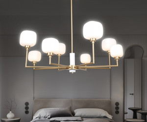 LH53017/8 BS/FR латунь/белый матовый G9*8 max 40W D830*680