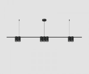 DK4063-BK Подвесной светильник ORBIT, IP20, 7xGU10 LED до 15 Вт, черный матовый, алюминий