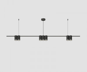 DK4063-BK Подвесной светильник ORBIT, IP20, 7xGU10 LED до 15 Вт, черный матовый, алюминий