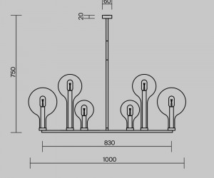 Подвесной светильник Maytoni MOD333PL-06BS1