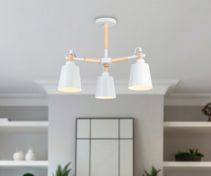 TR82204/3 WH/LW белый/светлое дерево E27/3 max 40W D560*430