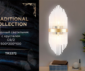 TR5372/2 GD/CL золото/прозрачный G9/2 max 40W 500*200*100