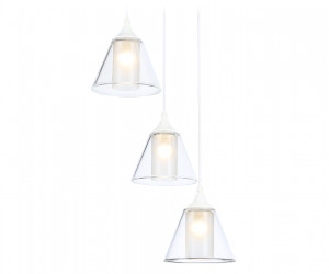 TR3553/3 WH/CL/FR белый/прозрачный/белый матовый E27/3 max 40W D340*800