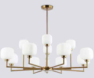 LH53019/12 BS/FR латунь/белый матовый G9*12 max 40W D910*680