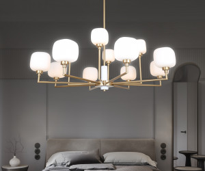 LH53019/12 BS/FR латунь/белый матовый G9*12 max 40W D910*680