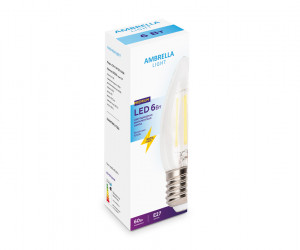 Лампа Filament LED C37-F 6W E27 4200K (60W)