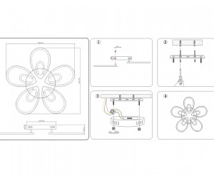 FA469/5 CH хром 110W 580*560*80 (ПДУ РАДИО 2.4)