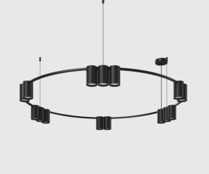 DK4067-BK Подвесной светильник ORBIT, IP20, 15xGU10 LED до 15 Вт, черный матовый, алюминий