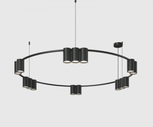 DK4067-BK Подвесной светильник ORBIT, IP20, 15xGU10 LED до 15 Вт, черный матовый, алюминий