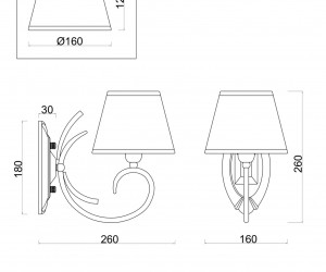 Настенный светильник (бра) Freya FR2013WL-01G