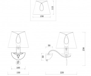 Настенный светильник (бра) Freya FR2001WL-01G