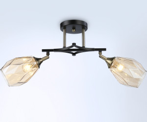 TR303032/2 SB/BK/TI бронза/черный/янтарь E27/2 max 40W 580*145*280