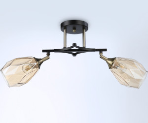 TR303032/2 SB/BK/TI бронза/черный/янтарь E27/2 max 40W 580*145*280