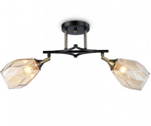 TR303032/2 SB/BK/TI бронза/черный/янтарь E27/2 max 40W 580*145*280