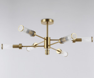 LH55161/6 BS/CL латунь/прозрачный E14/6 max 40W D830*330