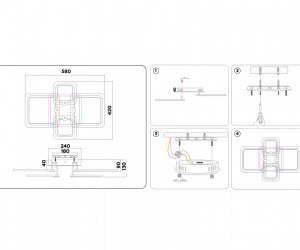 FA534/2+2 CH хром 105W 580*420*130 (ПДУ РАДИО 2.4G)
