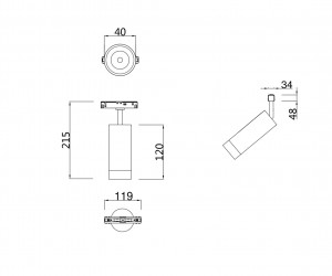 Трековый светильник Technical TR019-2-7W3K-MG