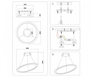 FA4343 BK черный 48W 3000K/4200K/6400K D580*540 (ПДУ РАДИО 2.4G)