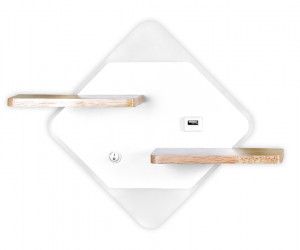 FW100 WH/WD белое/дерево LED 3000K/4200K/6400K 12W 340*250*105