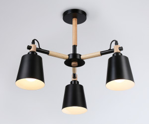 TR82206/3 BK/LW черный/светлое дерево E27/3 max 40W D560*430