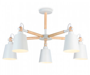 TR82208/5 WH/LW белый/светлое дерево E27/5 max 40W D780*430