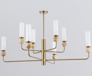 LH53252/8 BS/FR латунь/белый матовый E14*8 max 40W D1260*1445