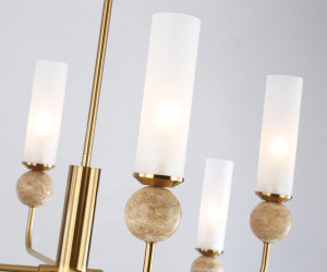 LH53252/8 BS/FR латунь/белый матовый E14*8 max 40W D1260*1445