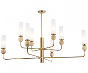 LH53252/8 BS/FR латунь/белый матовый E14*8 max 40W D1260*1445