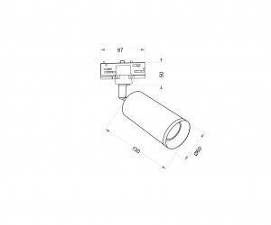 Трековый светильник Technical TR028-3-GU10-MG