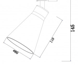 Трековый светильник Technical TR022-1-GU10-B