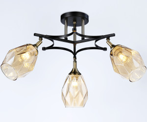 TR303033/3 SB/BK/TI бронза/черный/янтарь E27/3 max 40W D680*280