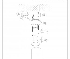 DK2011-WH Светильник накладной IP 20, 50 Вт, GU10, белый, алюминий