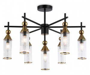 LH55257/7 BK/BS/CL черный/латунь/прозрачный E14*7 max 40W D640*520