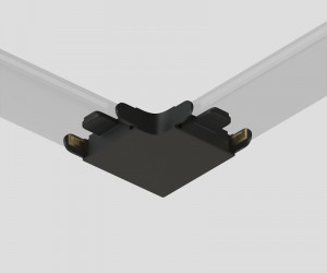 Соединитель угловой 90&deg;, потолок&ndash;потолок, для треков Air, серия Base, пластик, чёрный