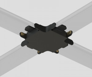 Соединитель X-образный для треков Air, серия Base, пластик, чёрный