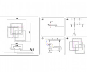 FA536/3 CH хром 118W 510*510*150 (ПДУ РАДИО 2.4G)