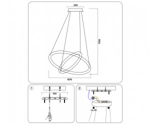 FL407 WH белый 84W D600*1100 (ПДУ РАДИО 2.4)