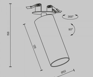 Встраиваемый светильник Technical C053CL-L12W2.7K-W-B