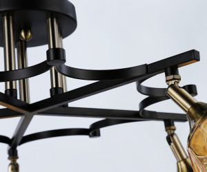 TR303035/5 SB/BK/TI бронза/черный/янтарь E27/5 max 40W D730*280