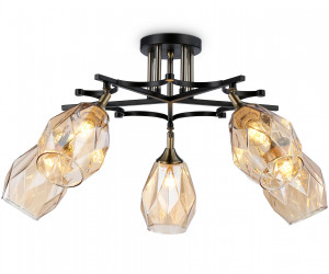 TR303035/5 SB/BK/TI бронза/черный/янтарь E27/5 max 40W D730*280