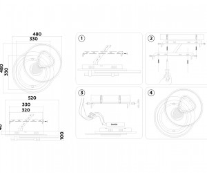 FL5051 WH/GR белый/серый 105W 3000K-6400K 480*480*100 (ПДУ РАДИО 2.4G)